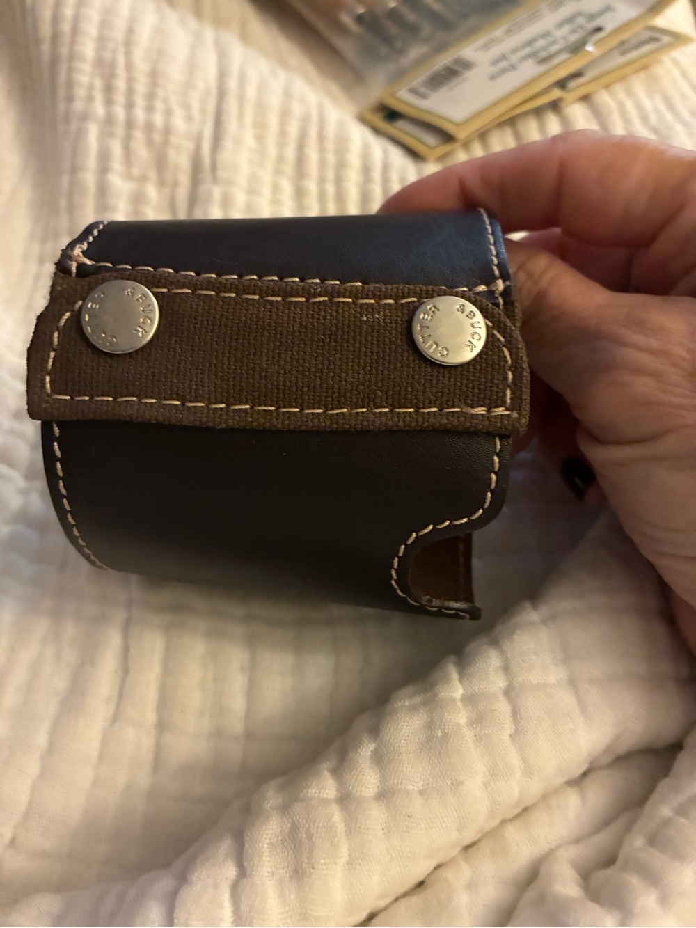Cutter & Buck Black Leather and Brown Cuff